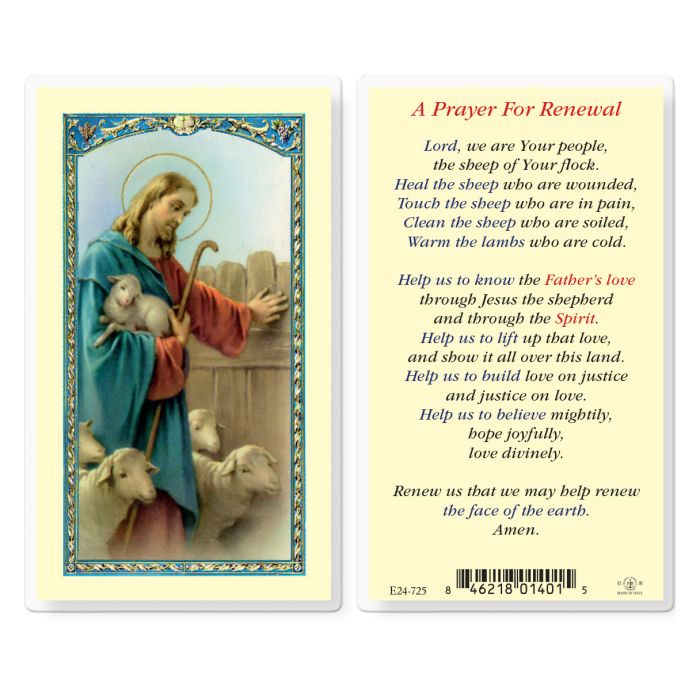 Prayer for Renewal Laminated Holy Card