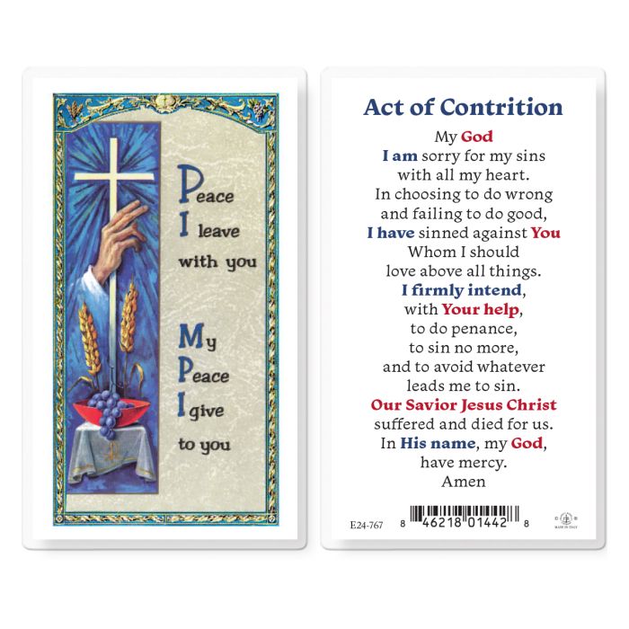 Act of Contrition Laminated Prayer Card