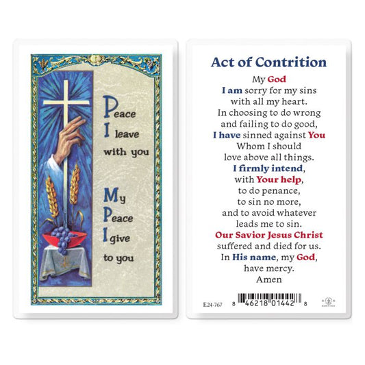 Act of Contrition Laminated Prayer Card