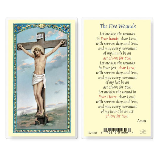 The Five wounds holy card