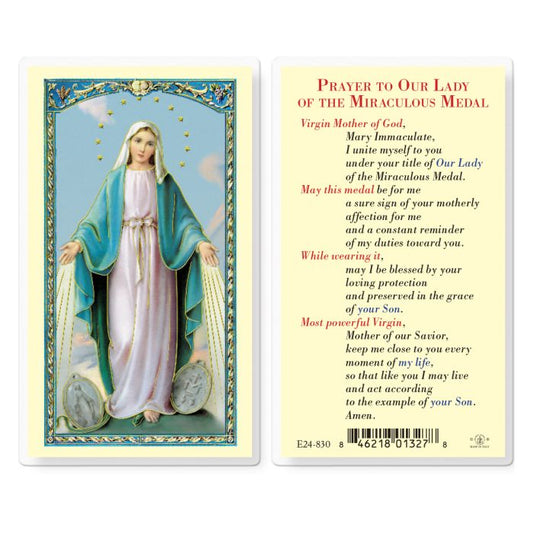 Our Lady of the Miraculous Medal Laminated Holy Card