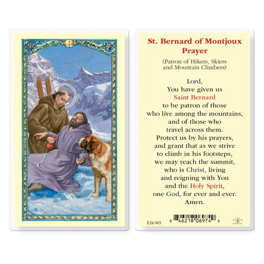 St. Bernard Laminated Holy Card
