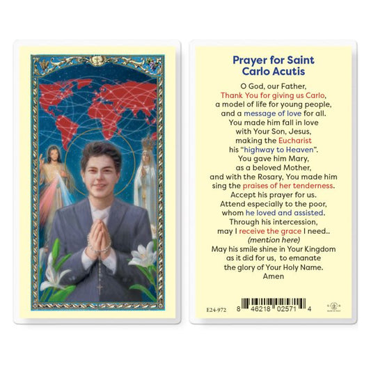 St. Carlo Acutis Laminated Prayer Card