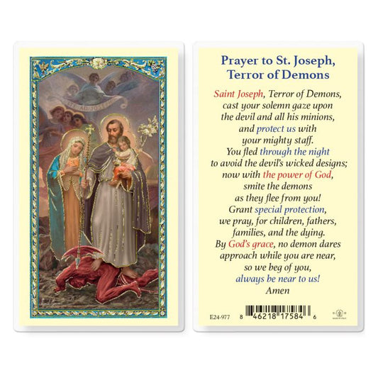 St. Joseph, Terror of Demons, Laminated Prayer Card