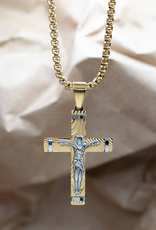 Gold Plated Two Tone Crucifix