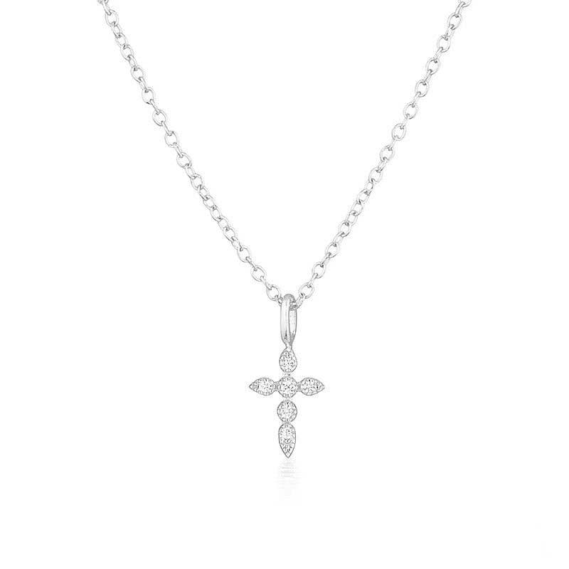 Dainty Cross CZ Necklace
