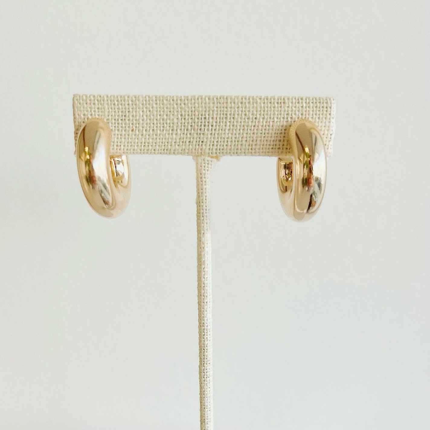 Ellie Chunky Tube Hoops Earrings Gold Filled Silver