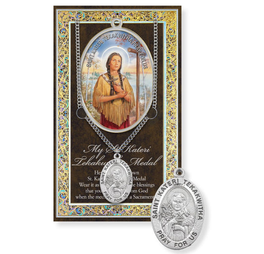 St. Kateri Pewter Metal Necklace