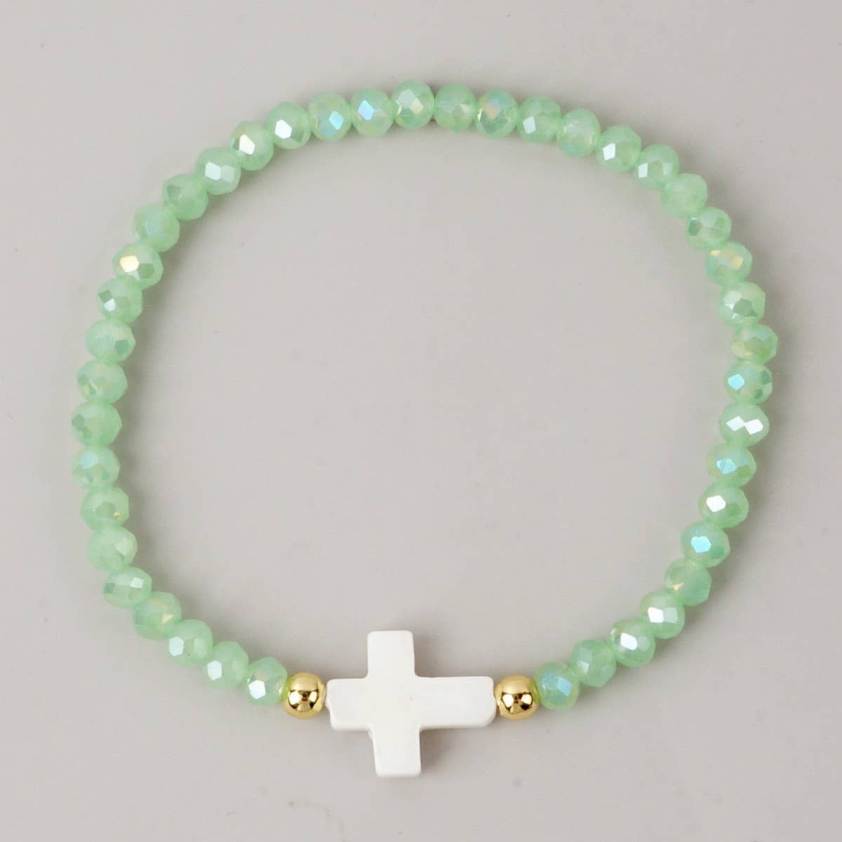 Colored Bead Cross Bracelet