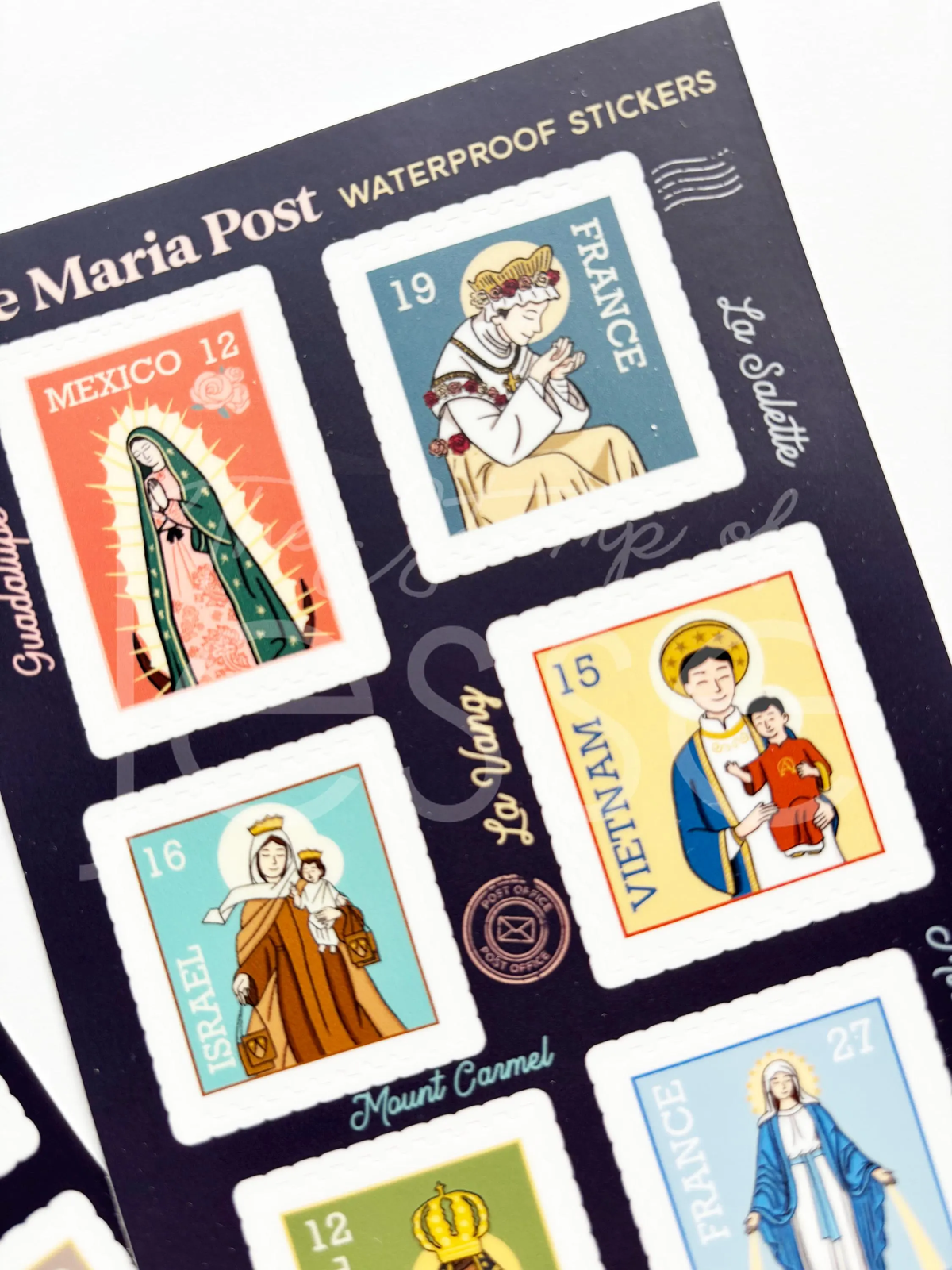Ave Maria Post Sticker Sheets | Catholic Stickers Waterproof