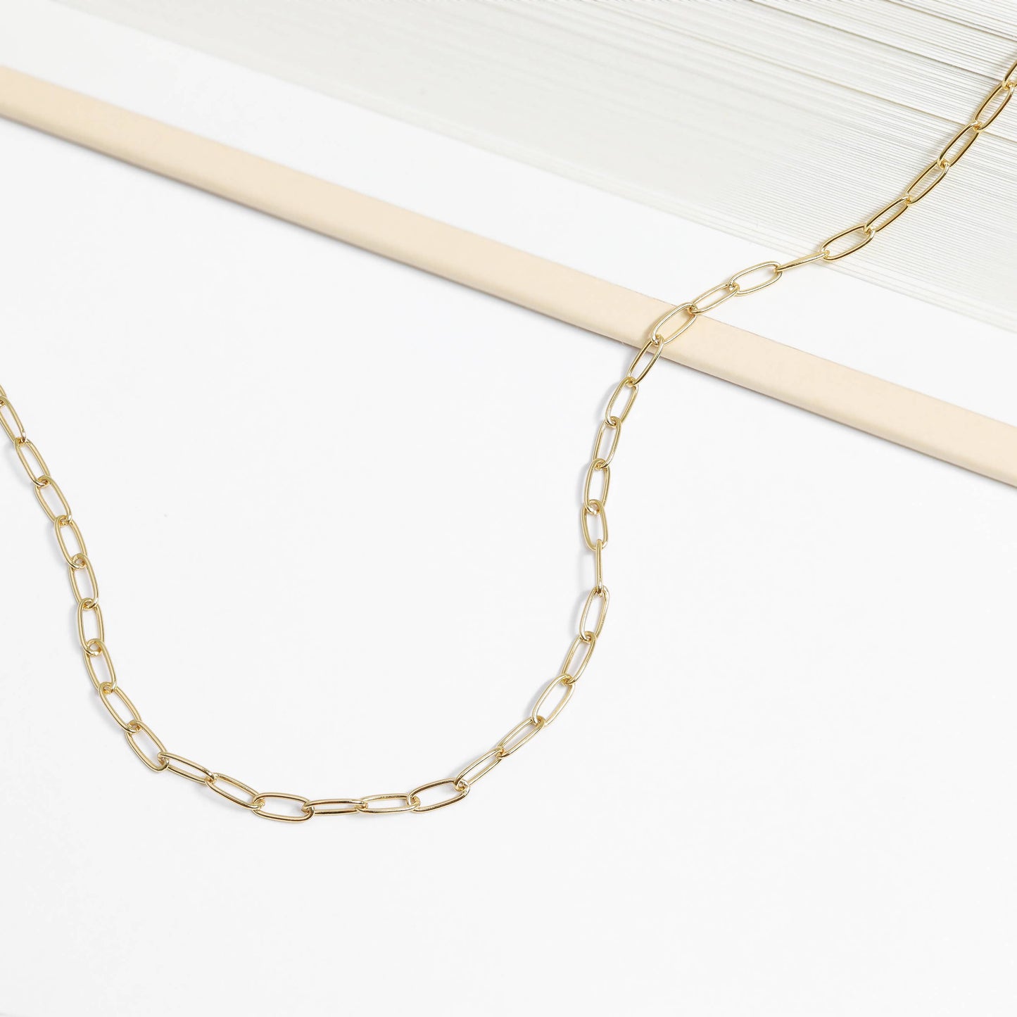 14K Gold Plated Sterling Silver Paperclip Chain -By The Foot