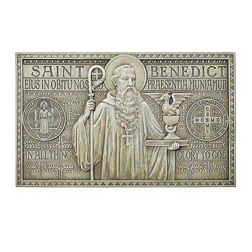 Ag St Benedict 12.25"W Plaque