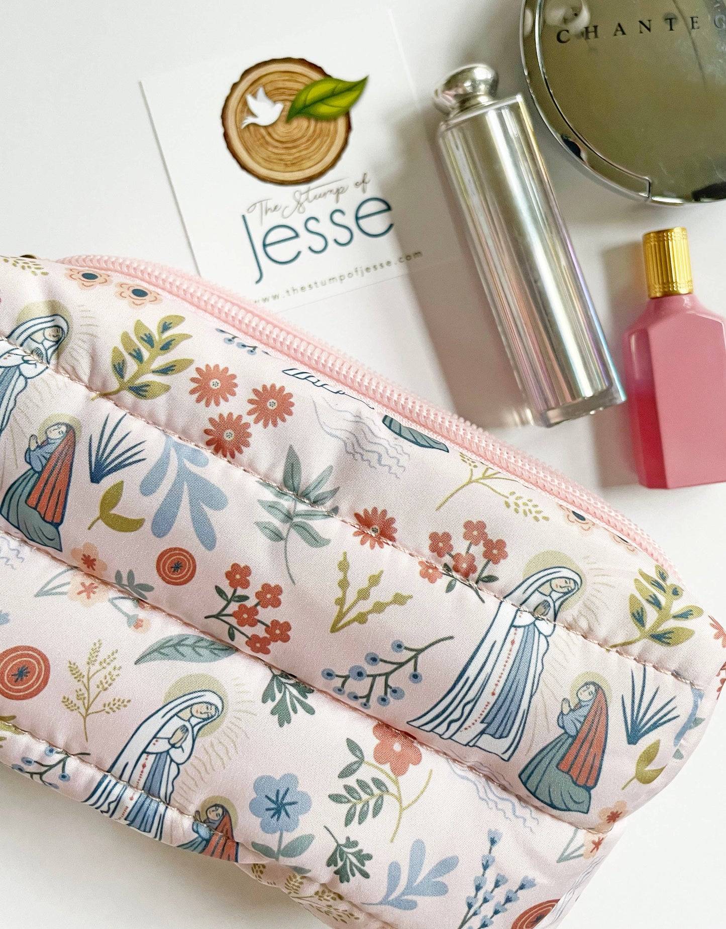 Our Lady of Lourdes Waterproof Puffer Pouch