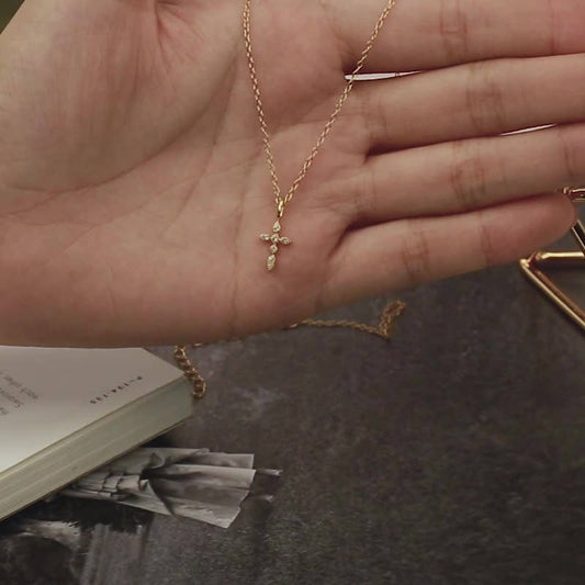 Dainty Cross CZ Necklace