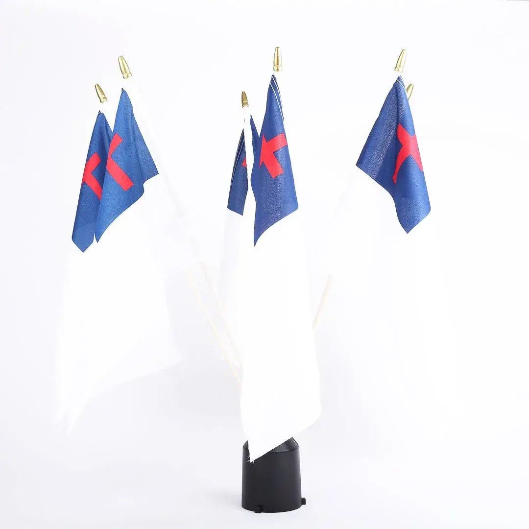 Flag Christian 12Inx18In W/25In Staff Pack of 6