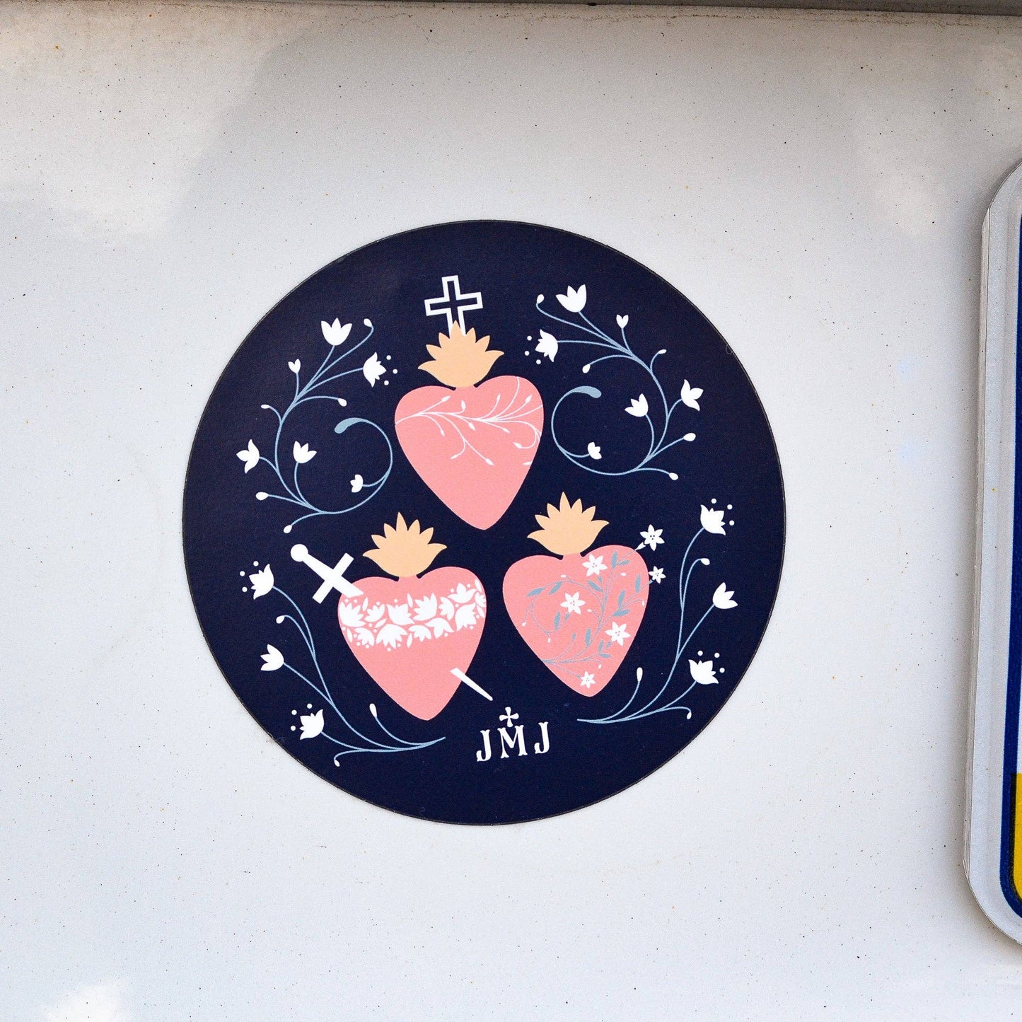 Holy Family Hearts Car Magnet