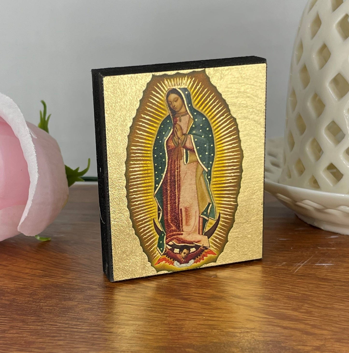 Virgin Mary of Guadalupe Silk Screen Icon Magnet
