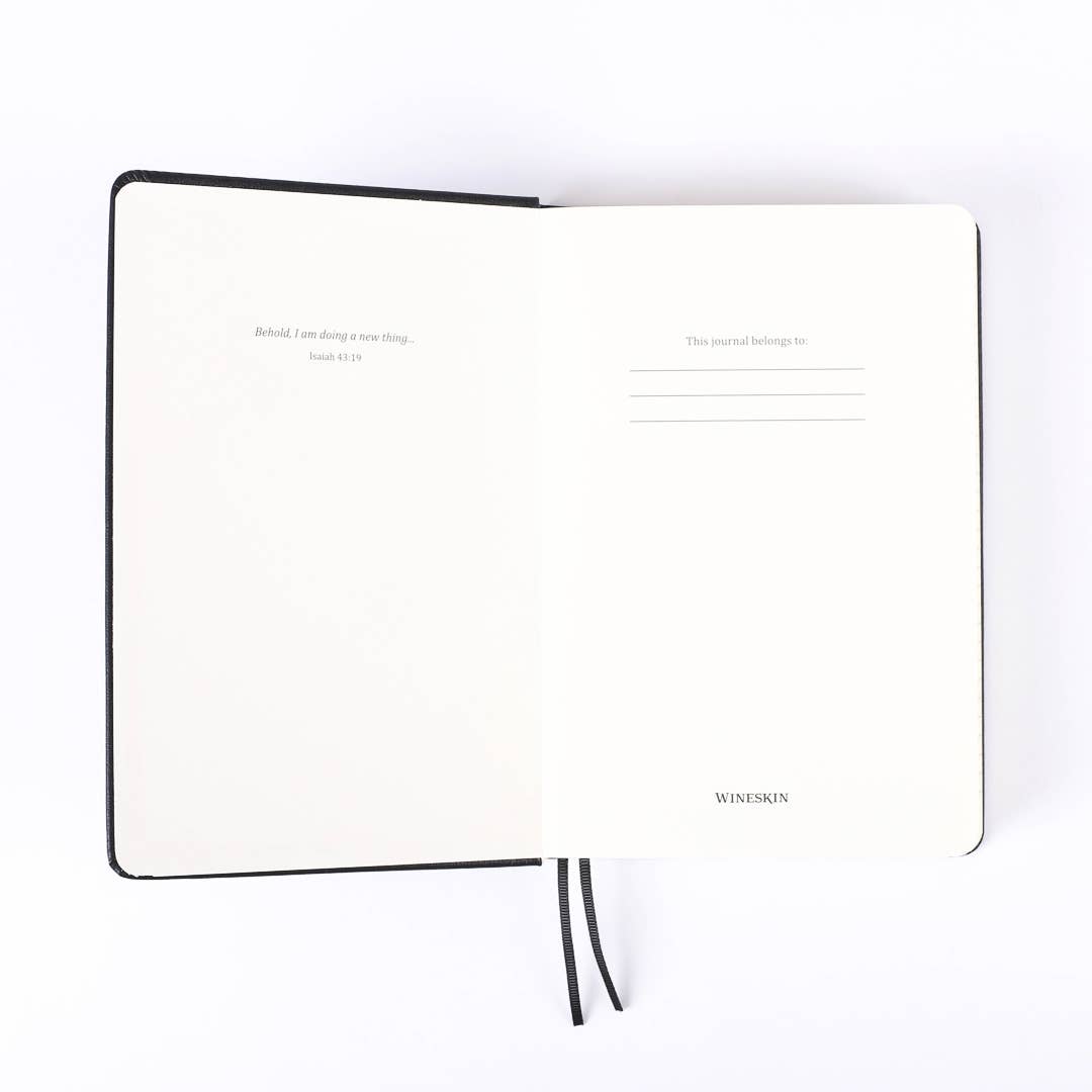 Hardcover Black Wineskin Journal (420 Pages)