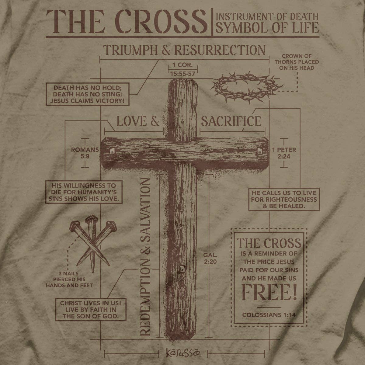 Kerusso Christian T-Shirt The Cross