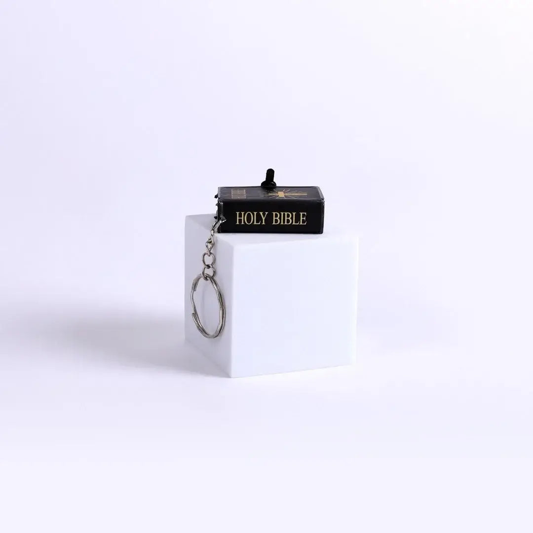 Mini Bible Keychain Black - 6Pk