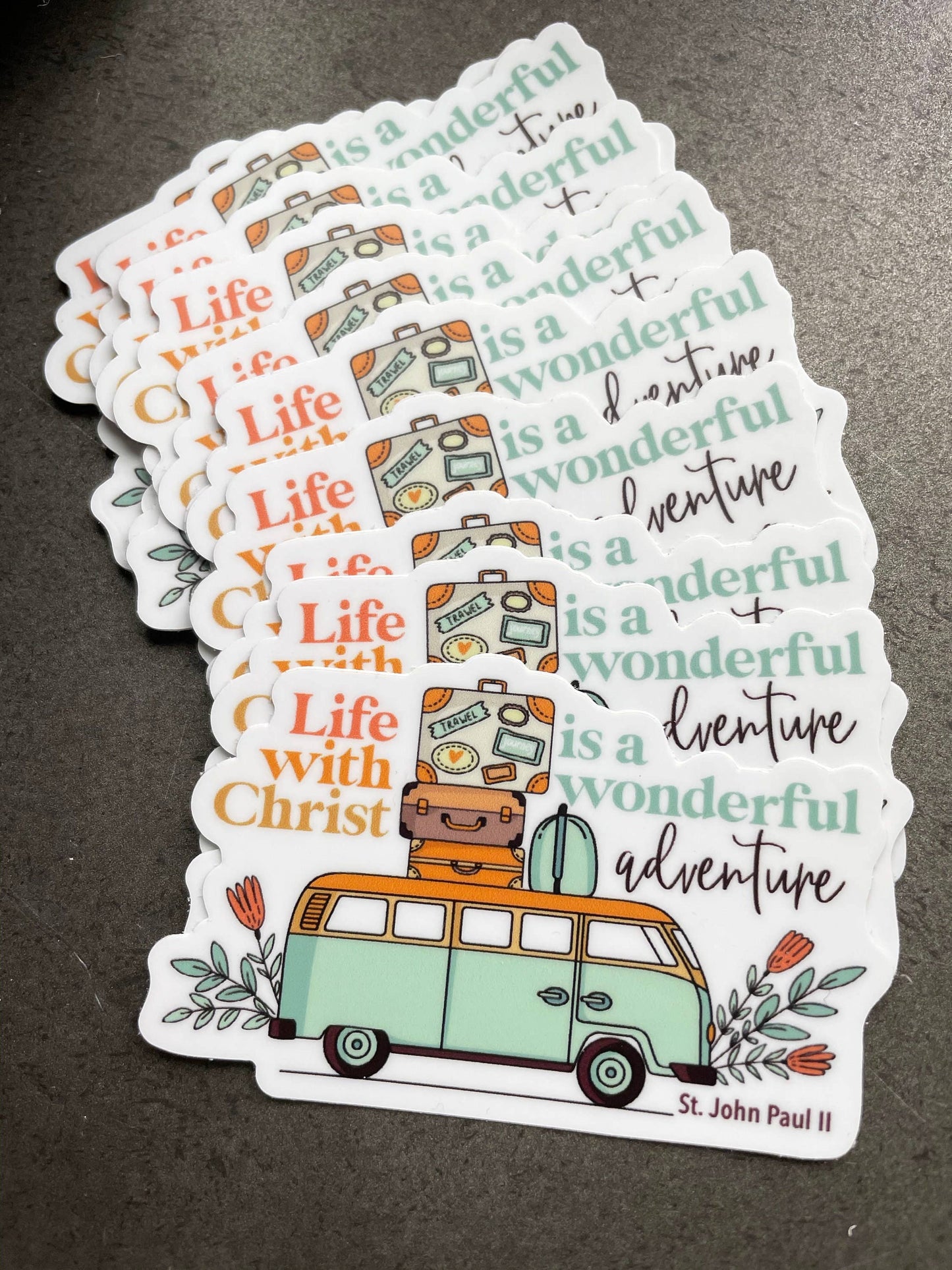 JPII Life With Christ Is A Wonderful Adventure Sticker