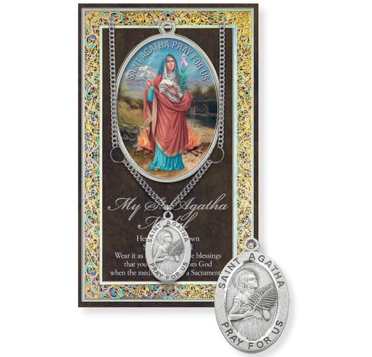 St. Agatha Pewter Medal Necklace