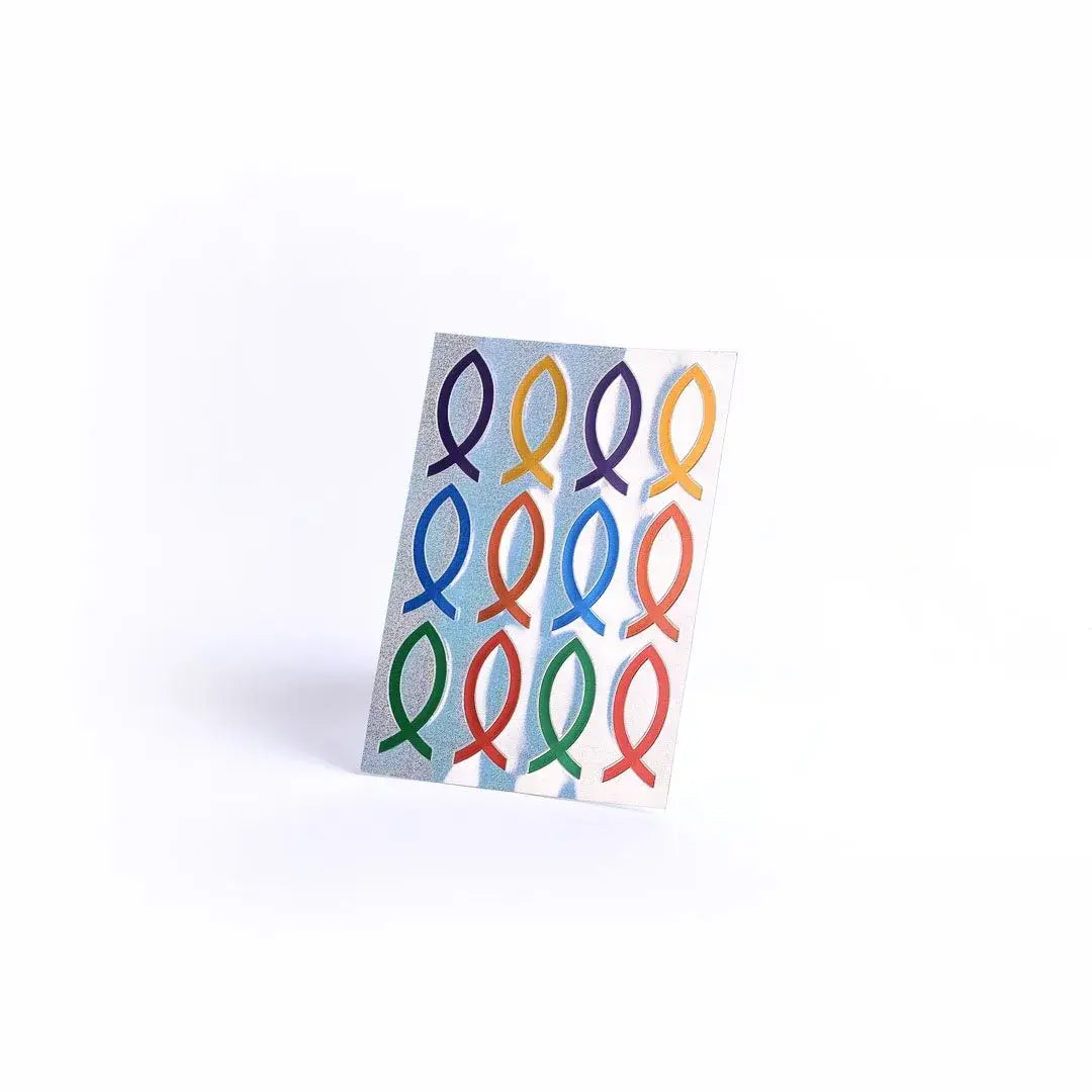 Stickers Foil Fish Emblems 24 Count