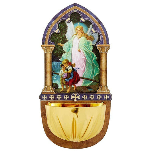 Hand Crafted Guardian Angel Holy Water Font