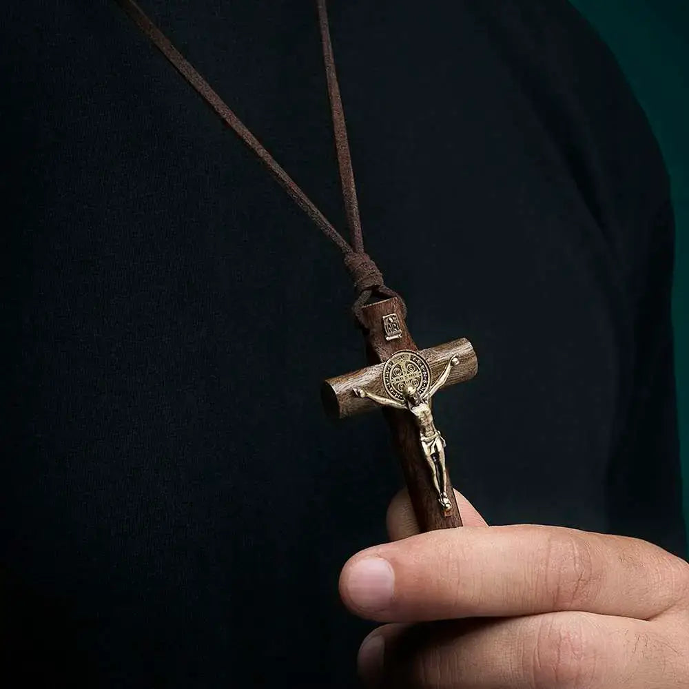 Benedict Crucifix Cord 28" Necklace
