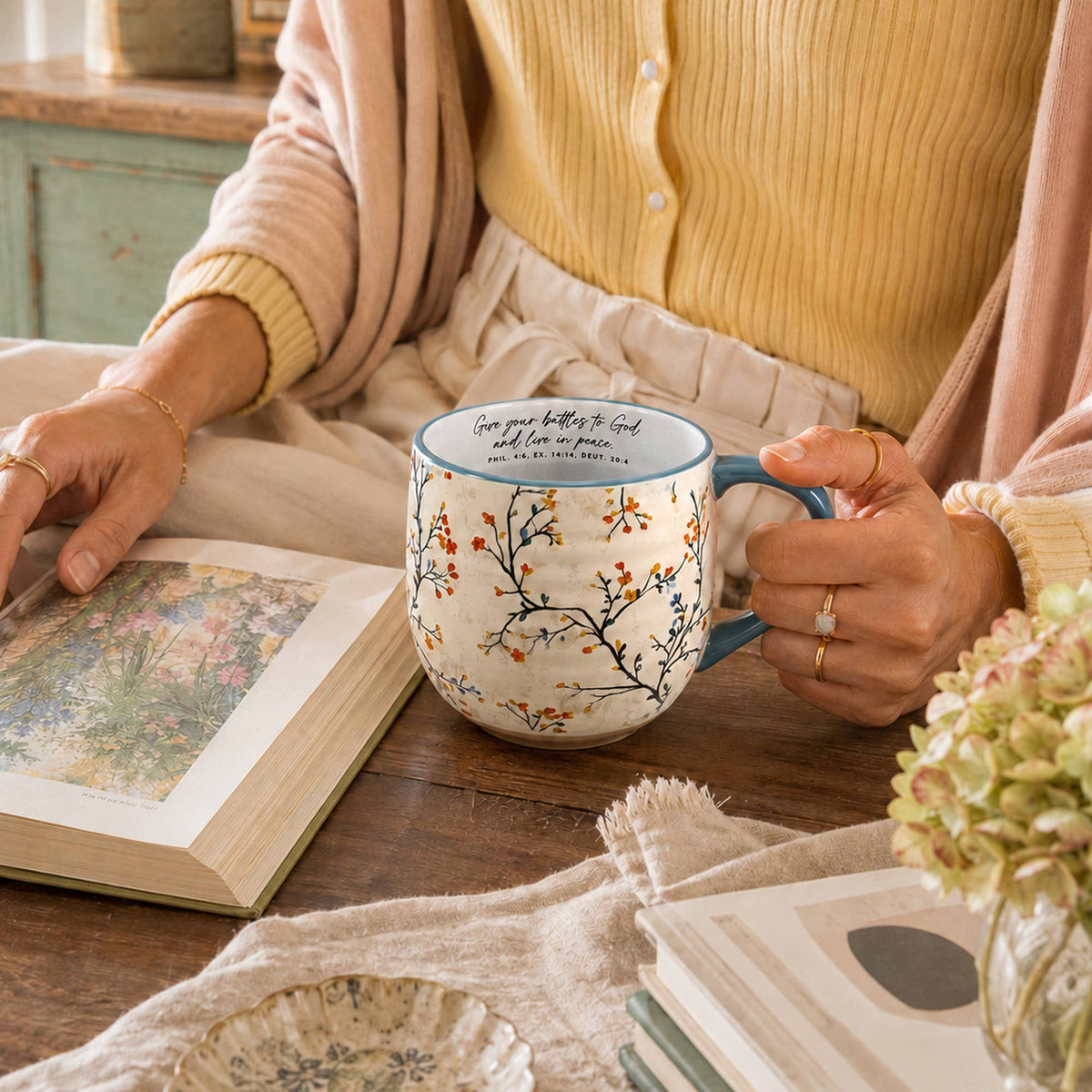 Give Your Battles Mug Blooming Joy