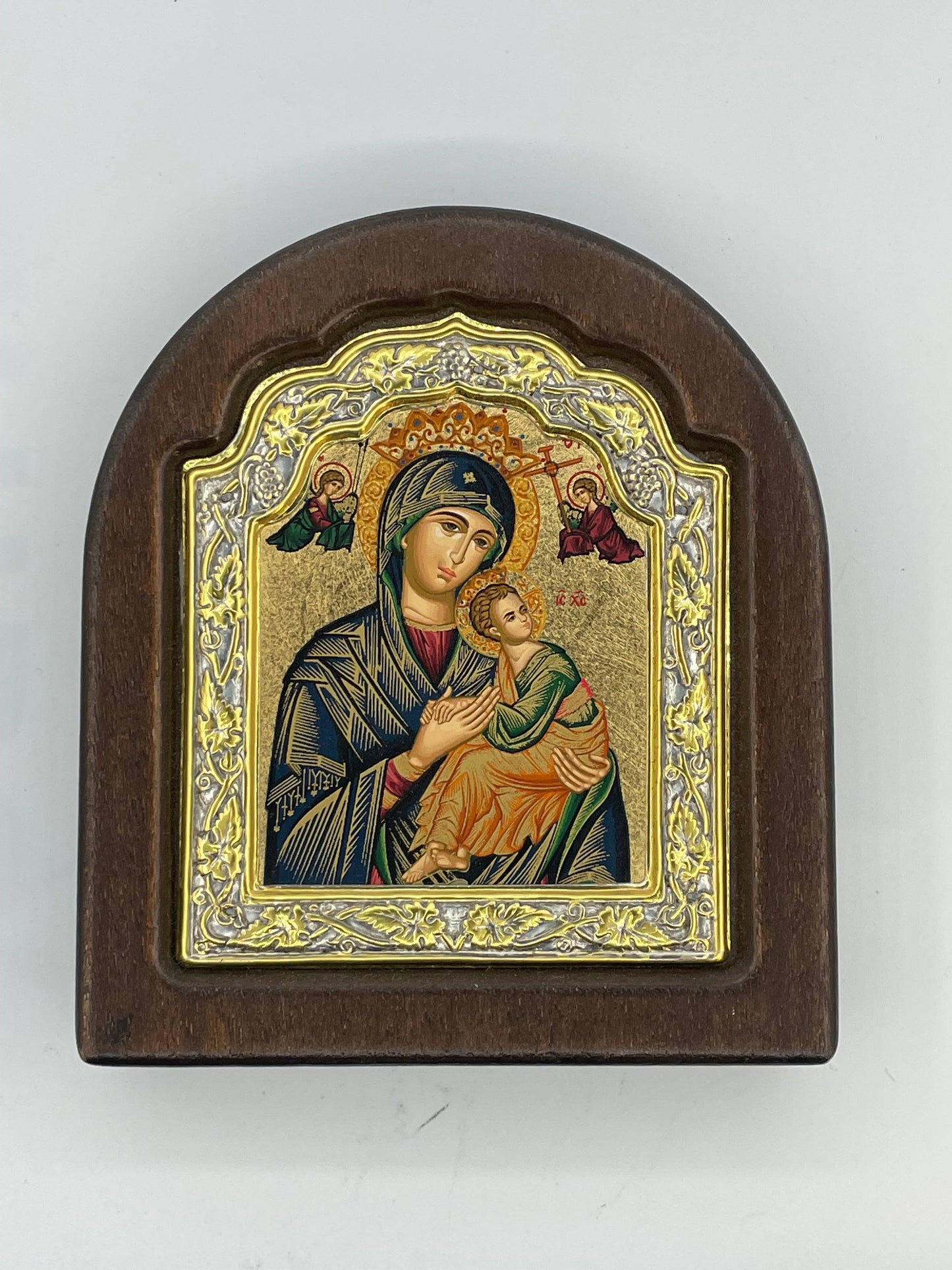 Virgin Mary Perpetual Help - Arched and Engraved Icon
