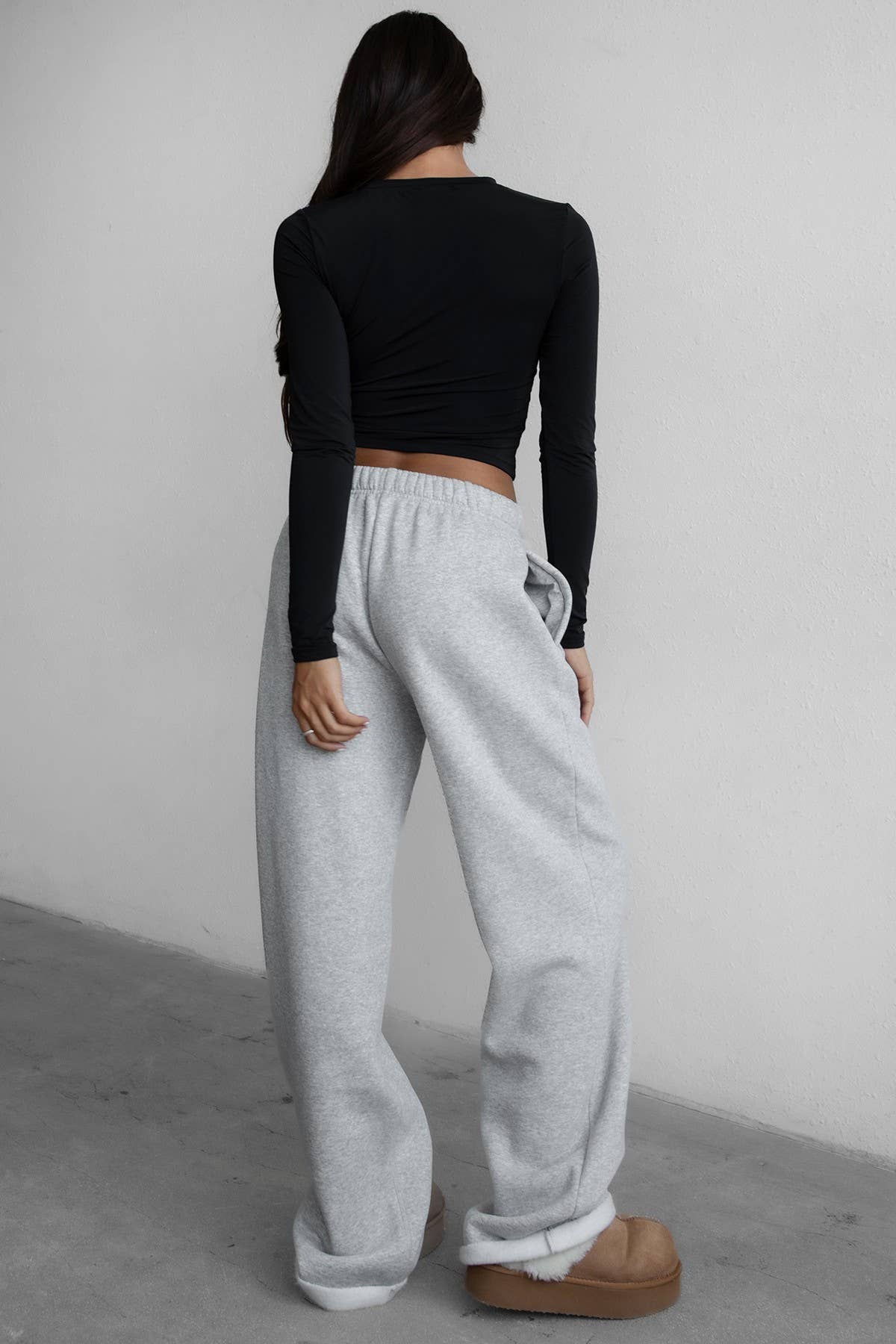 LANI Cloud Fleece Wide Leg Sweatpants Stretch Waist & Pocket