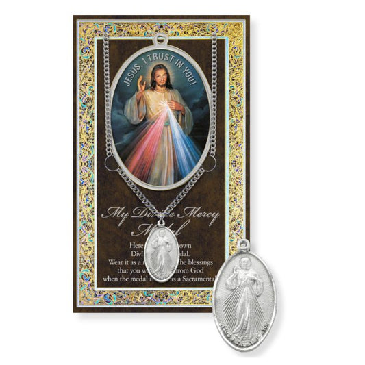 Divine Mercy Pewter Medal Necklace