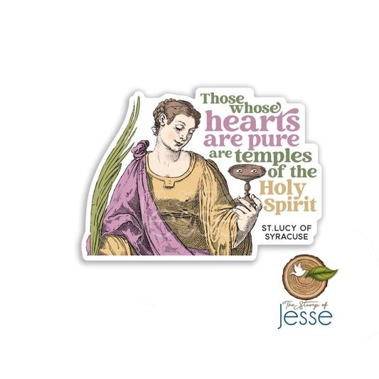 St. Lucy of Syracuse Waterproof Catholic Sticker