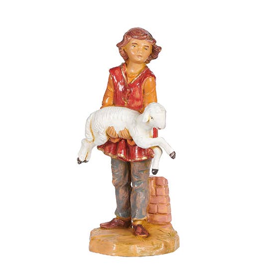 5" Scale Ari, Young Shepherd With Sheep Nativity Figure