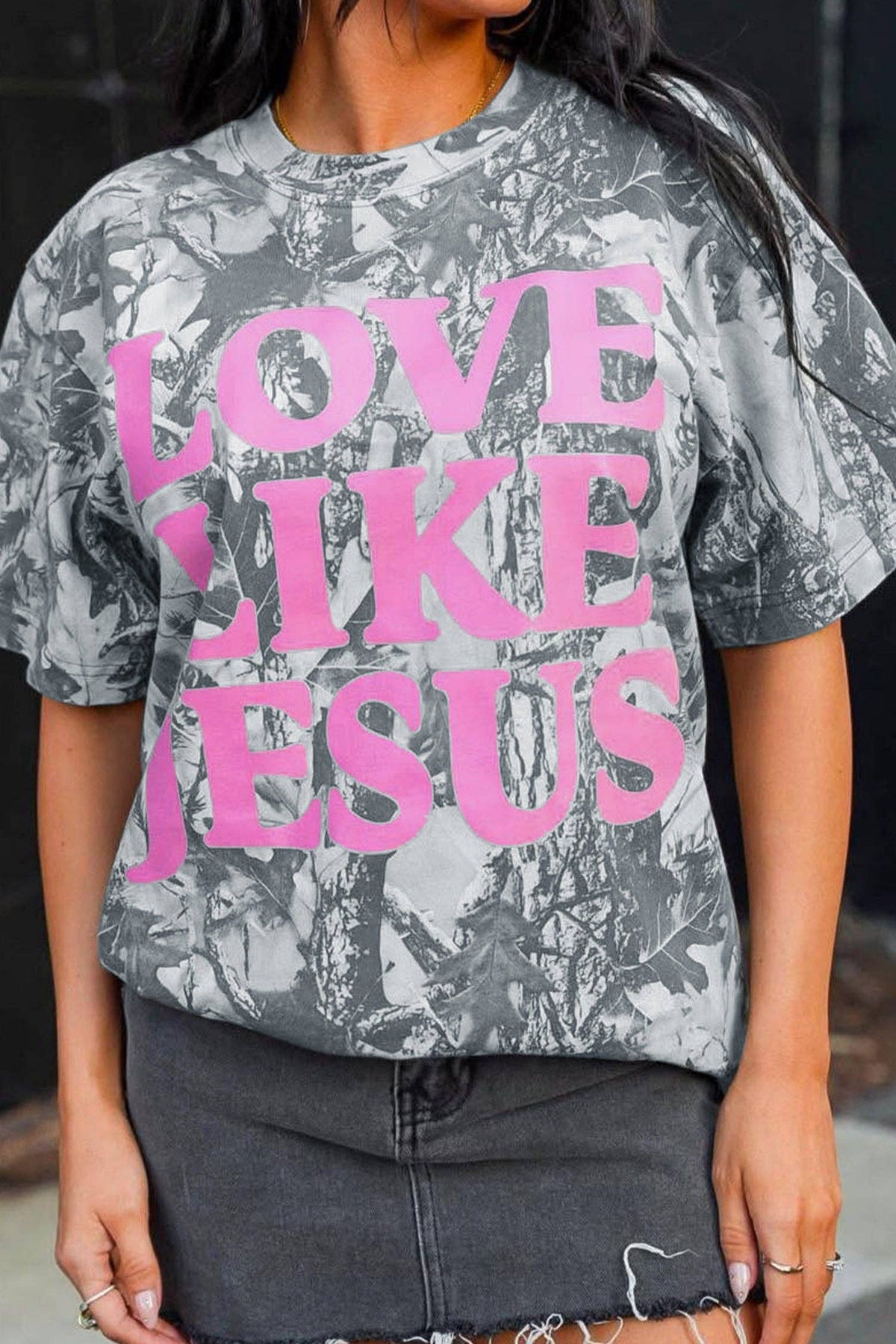 Graphic Tee Casual Oversized Jesus Letter Print