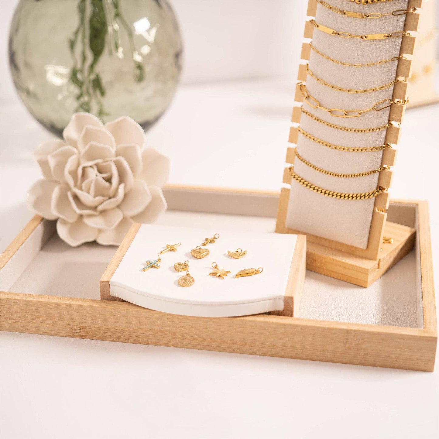 (9pc) 18K Gold PVD Stainless Steel Faith & Love Charm Set