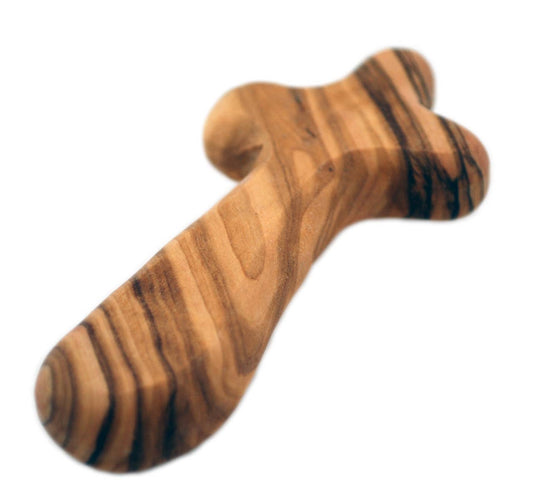 Genuine Olive Wood Comfort Cross (4 1/2")