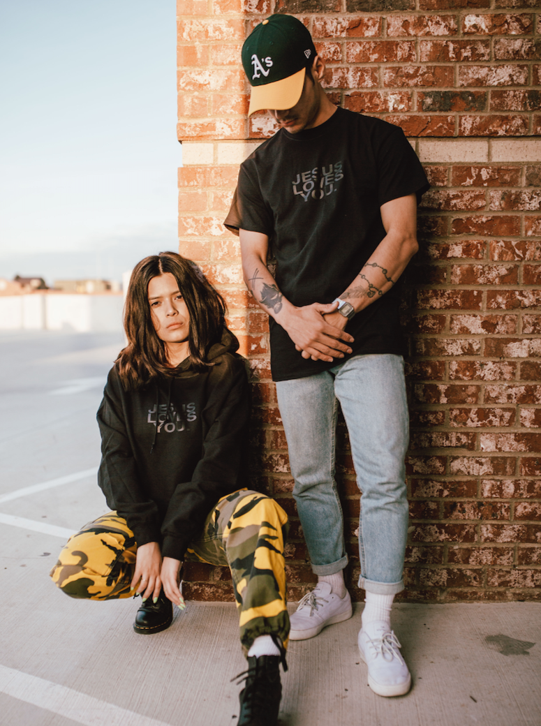 3-D Puff Print Black  Hoodie