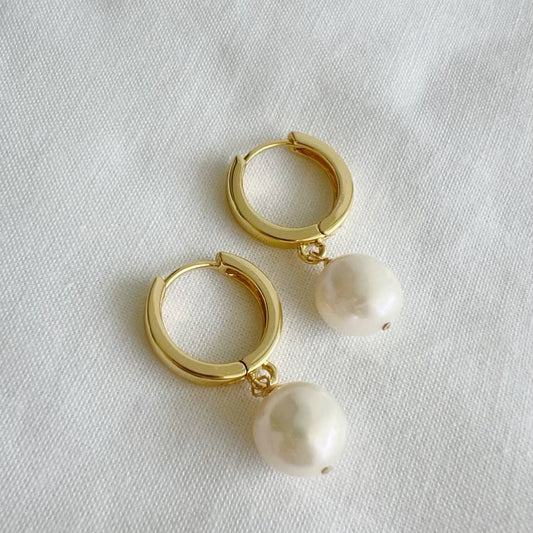 Freshwater Pearl Gold Filled Huggies