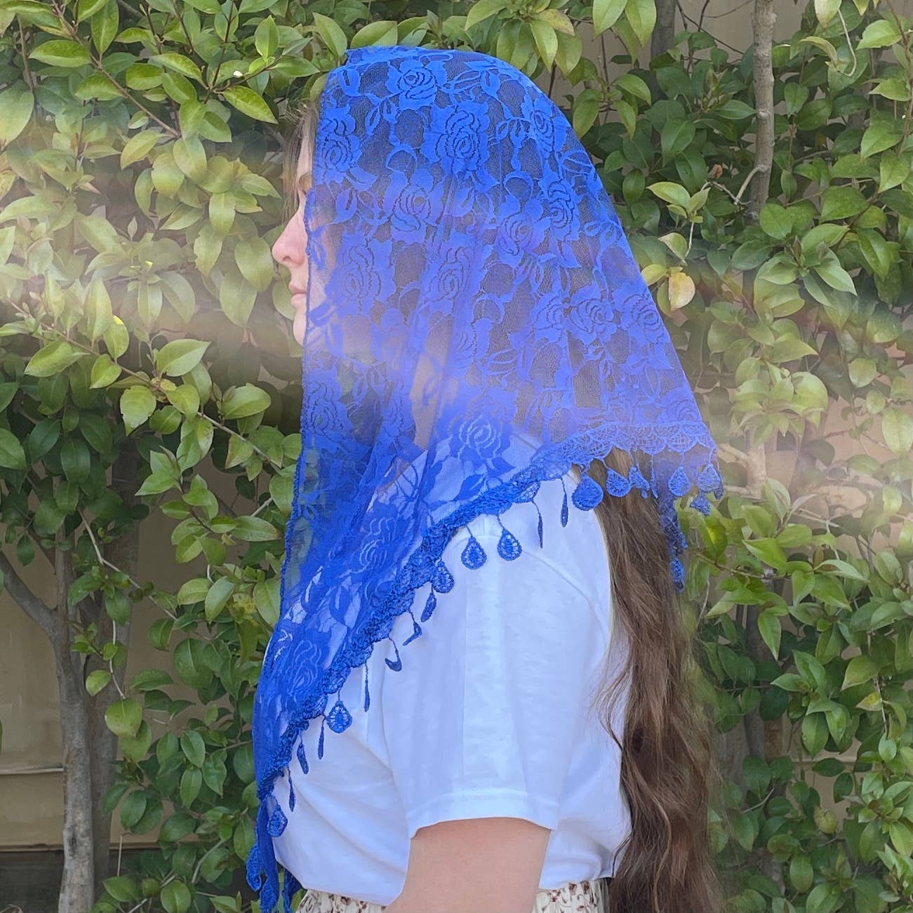 St. Clare of Assisi Veil  -BLUE   (60" x 20")