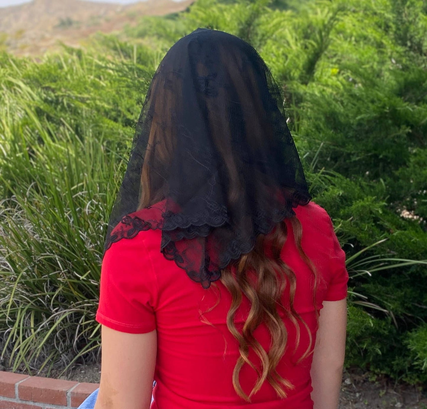 St. Teresa of Avila Chapel Veil  BLACK     (52" x 20")