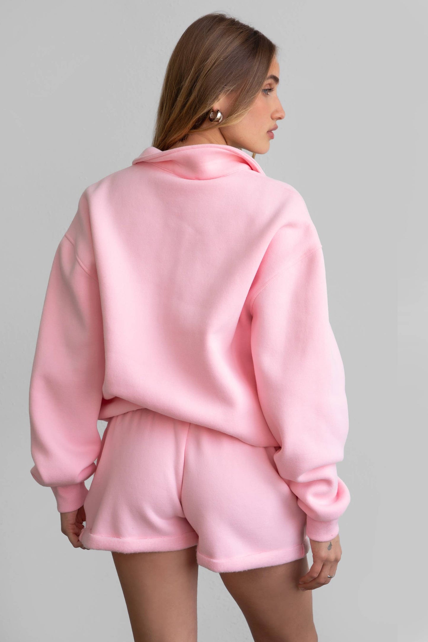 HAILEE Cloud Fleece Classic Half-Zip Sweater