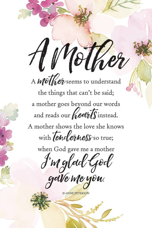 A Mother Seems - Woodland Grace 6X9 Wood Plaque