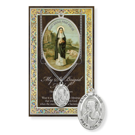 St. Brigid Pewter Medal Necklace
