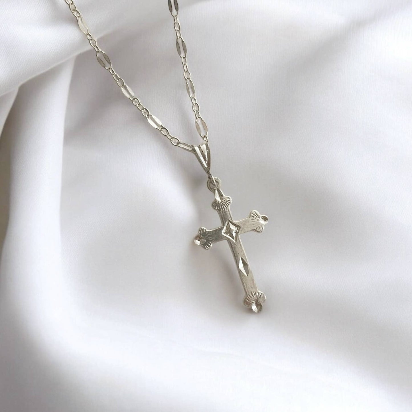 Risen Religious Cross Necklace Gold Filled Sterling Silver