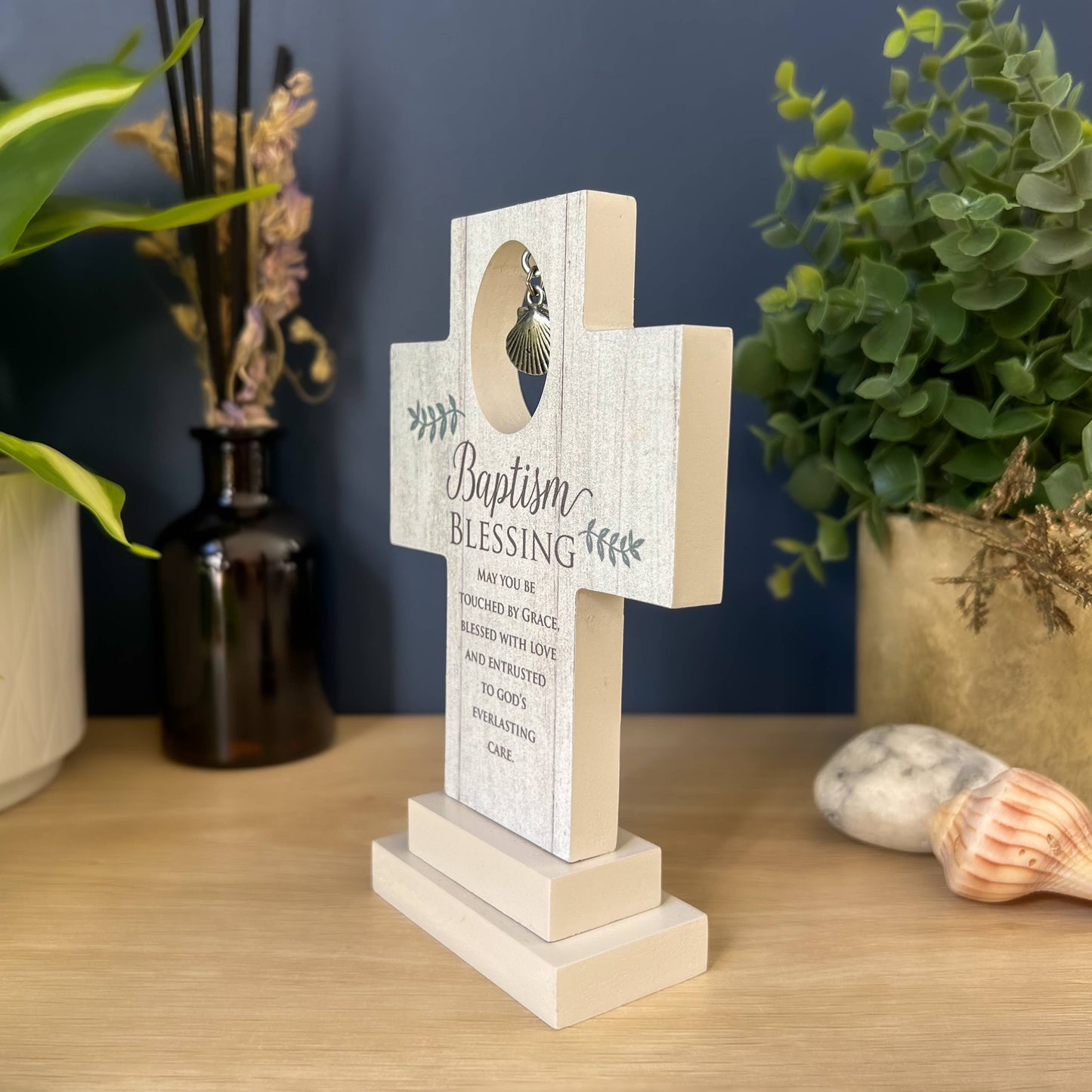 Baptism Charm Standing Cross