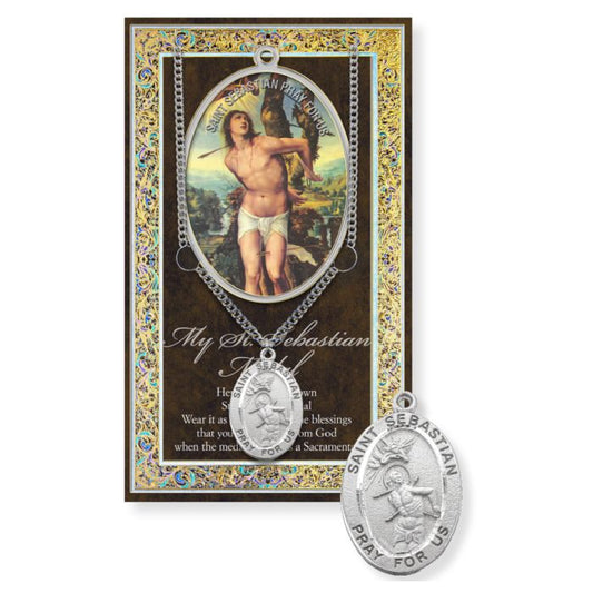 St. Sebastian Pewter Medal Necklace