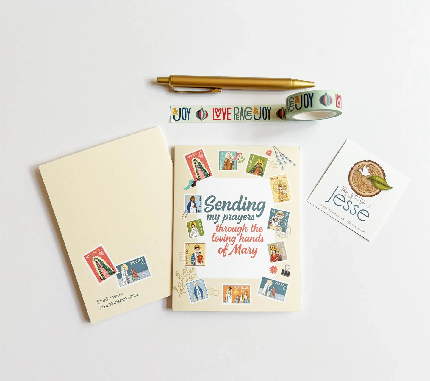 Ave Maria Post Yellow Greeting Card I Catholic Gift & Card