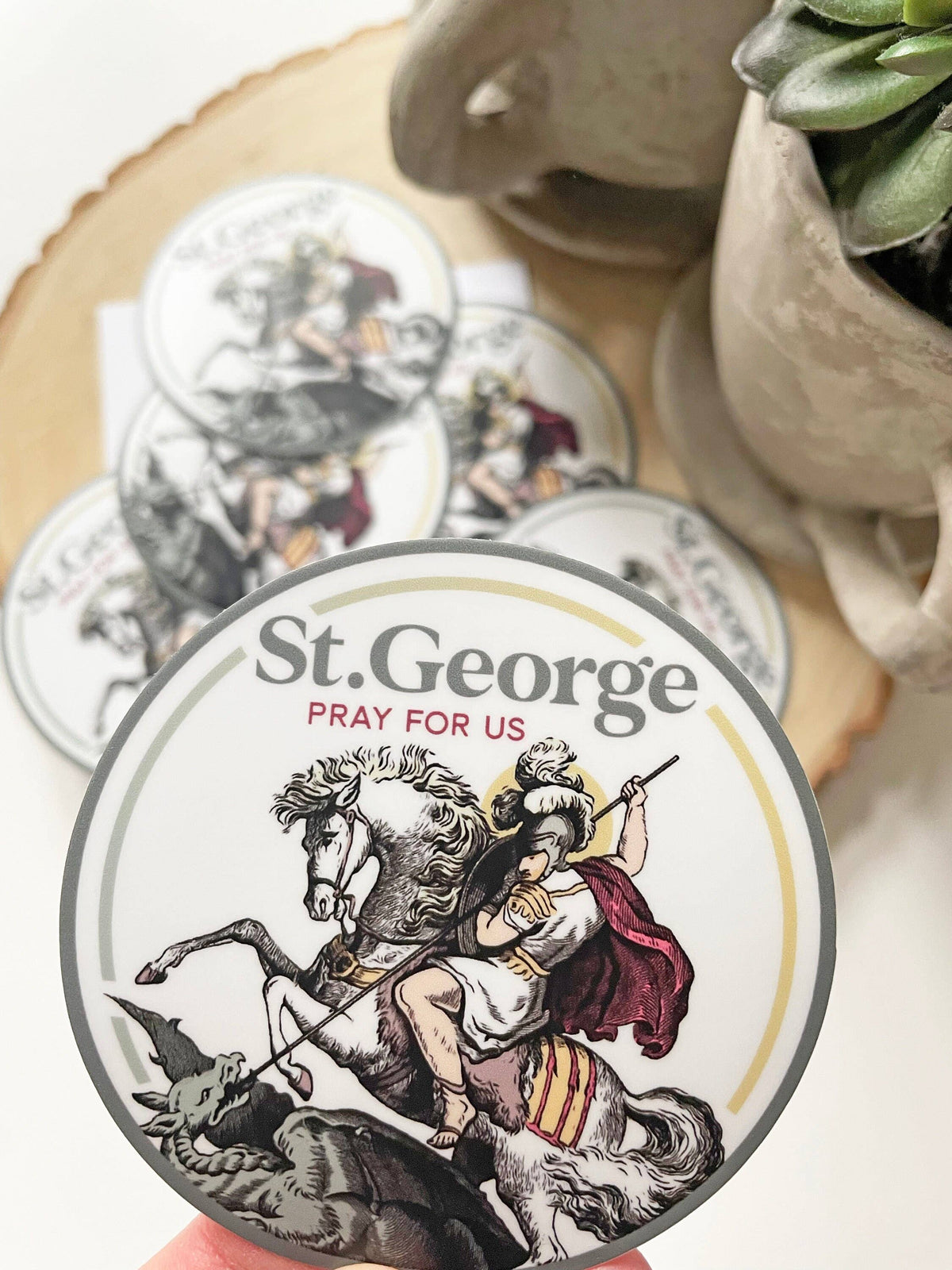 St. George Stickers St. George Waterproof Vinyl Catholic Sticker